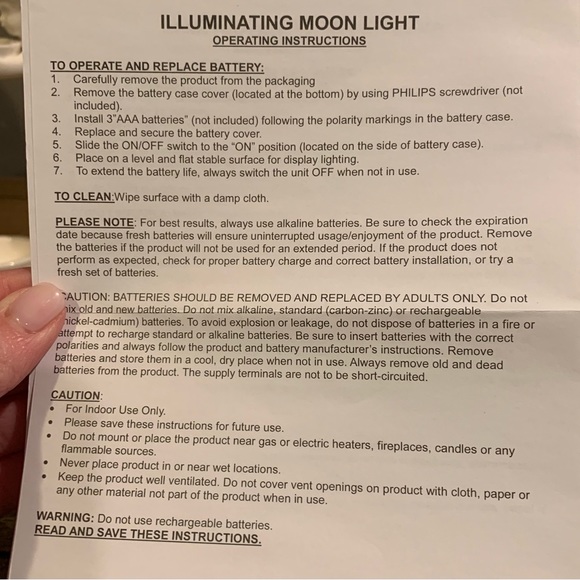 Illuminating Moon Light, New In Box, Uses 3- AAA - Picture 14 of 14